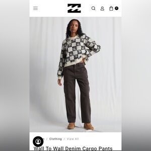 Billabong Wall to Wall Denim Cargo Pants *New with tags*